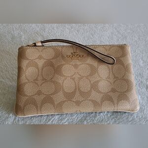 Coach Signature Tan Wristlet